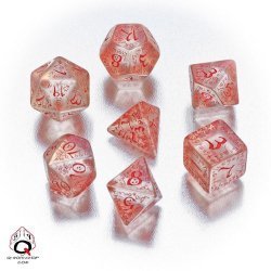 Translucent & Red Elvish 7 Dice Set